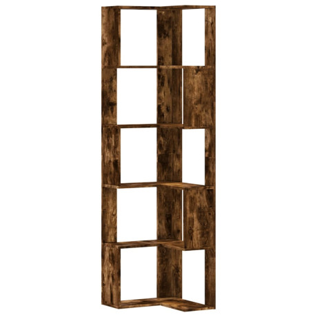 vidaXL Boekenkast 5-laags hoek 50x50x179 cm bewerkt hout gerookt eiken afbeelding2 - 1