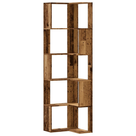 vidaXL Boekenkast 5-laags hoek 50x50x179 cm bewerkt hout oud houtkleur afbeelding2 - 1