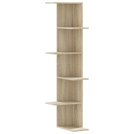 vidaXL Hoekwandschap 36,5x36,5x140 cm bewerkt hout sonoma eikenkleurig afbeelding2 - 1