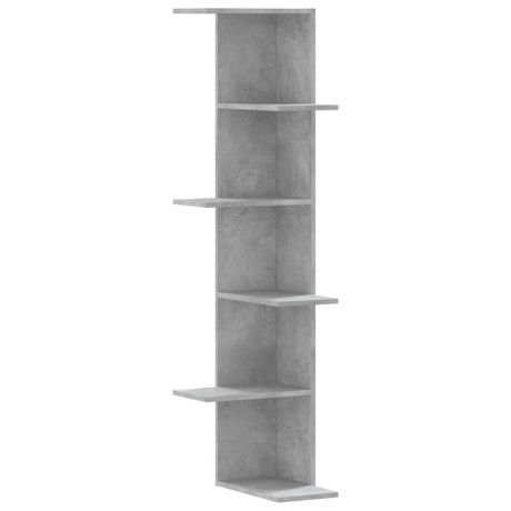 vidaXL Hoekwandschap 36,5x36,5x140 cm bewerkt hout betongrijs afbeelding2 - 1