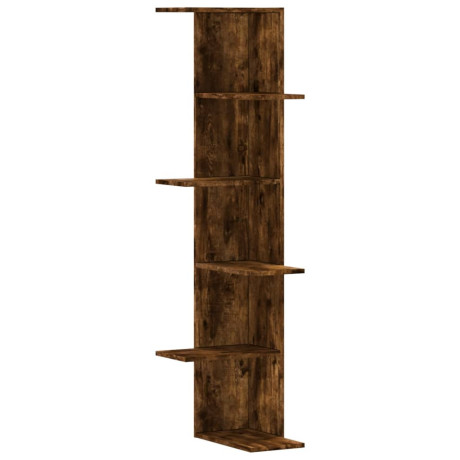 vidaXL Hoekwandschap 36,5x36,5x140 cm bewerkt hout gerookt eikenkleur afbeelding2 - 1