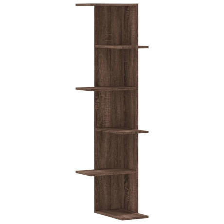 vidaXL Hoekwandschap 36,5x36,5x140 cm bewerkt hout bruin eikenkleurig afbeelding2 - 1