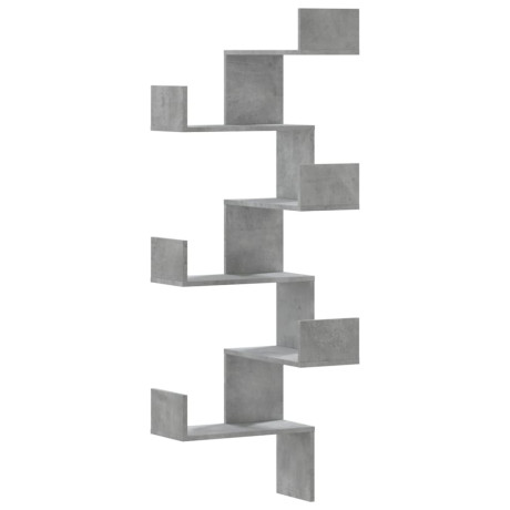 vidaXL Hoekwandschap 45x45x147 cm bewerkt hout betongrijs afbeelding2 - 1
