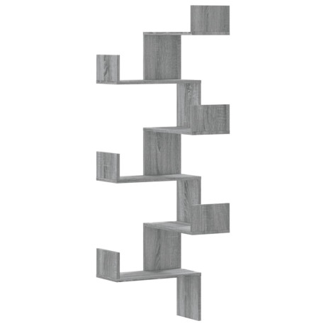 vidaXL Hoekwandschap 45x45x147 cm bewerkt hout grijs sonoma eikenkleur afbeelding2 - 1