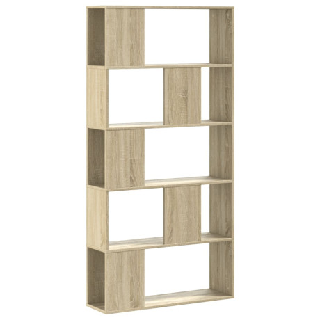 vidaXL Boekenkast 5-laags 80,5x23,5x162,5 cm bewerkt hout sonoma eiken afbeelding2 - 1