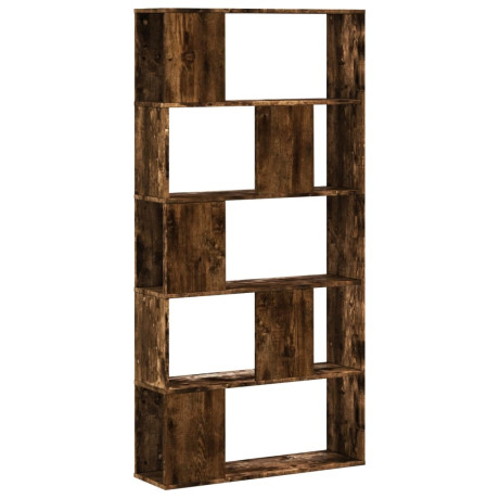 vidaXL Boekenkast 5-laags 80,5x23,5x162,5 cm hout gerookt eikenkleurig afbeelding2 - 1