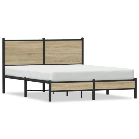 vidaXL Bedframe zonder matras metaal sonoma eikenkleurig 140x200 cm afbeelding2 - 1
