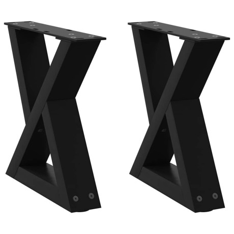 vidaXL Salontafelpoten 2 st 30x(30-31,3) cm staal zwart afbeelding2 - 1