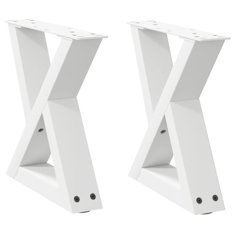 vidaXL Salontafelpoten 2 st 30x(30-31,3) cm staal wit afbeelding2 - 1