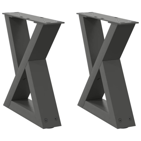 vidaXL Salontafelpoten 2 st 30x(30-31,3) cm staal antraciet afbeelding2 - 1