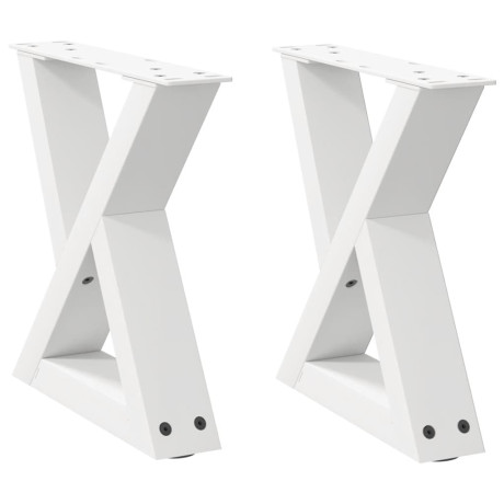 vidaXL Salontafelpoten 2 st 40x(30-31,3) cm staal wit afbeelding2 - 1