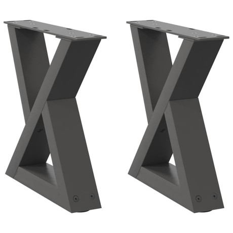 vidaXL Salontafelpoten 2 st 40x(30-31,3) cm staal antraciet afbeelding2 - 1