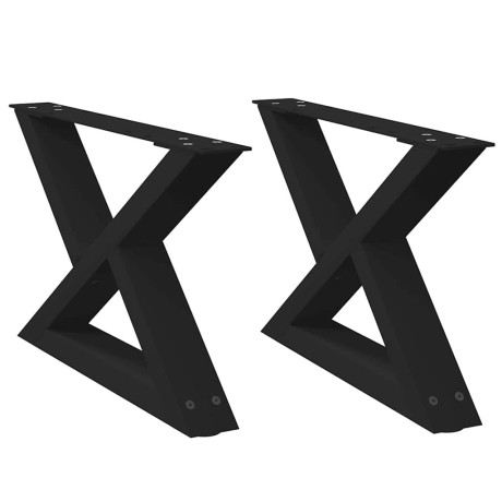 vidaXL Salontafelpoten 2 st 50x(30-31,3) cm staal zwart afbeelding2 - 1