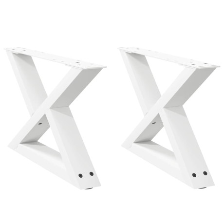 vidaXL Salontafelpoten 2 st 50x(30-31,3) cm staal wit afbeelding2 - 1