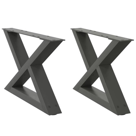 vidaXL Salontafelpoten 2 st 50x(30-31,3) cm staal antraciet afbeelding2 - 1