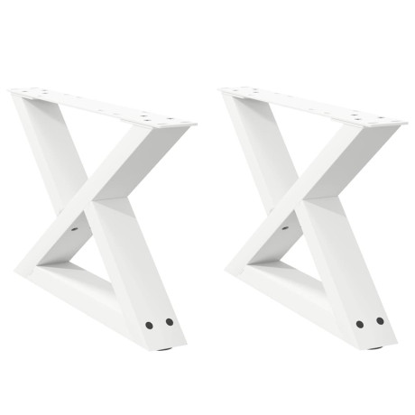 vidaXL Salontafelpoten 2 st 60x(30-31,3) cm staal wit afbeelding2 - 1