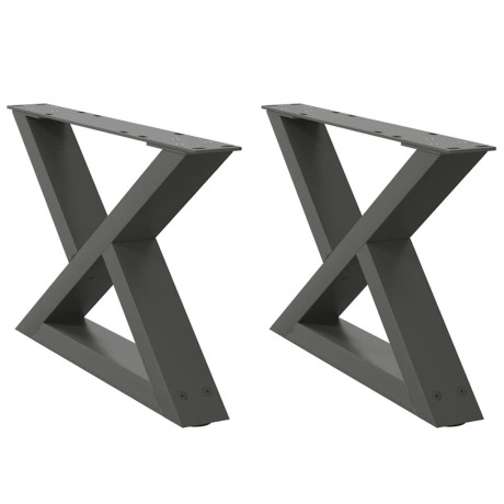 vidaXL Salontafelpoten 2 st 60x(30-31,3) cm staal antraciet afbeelding2 - 1