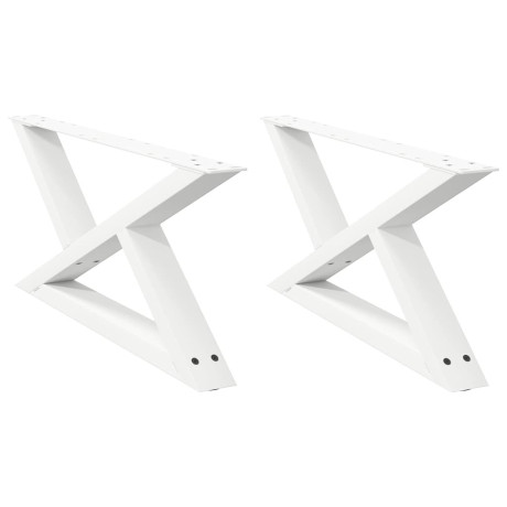 vidaXL Salontafelpoten 2 st 70x(30-31,3) cm staal wit afbeelding2 - 1