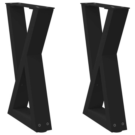 vidaXL Salontafelpoten 2 st 28x(42-43,3) cm staal zwart afbeelding2 - 1