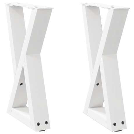 vidaXL Salontafelpoten 2 st 28x(42-43,3) cm staal wit afbeelding2 - 1