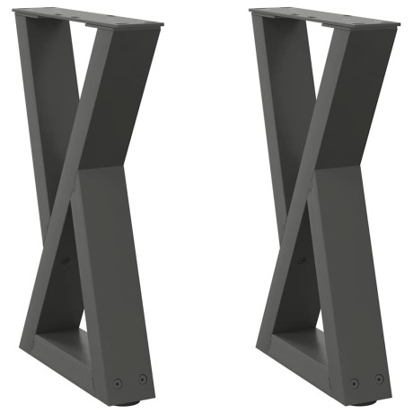 vidaXL Salontafelpoten 2 st 28x(42-43,3) cm staal antraciet afbeelding2 - 1