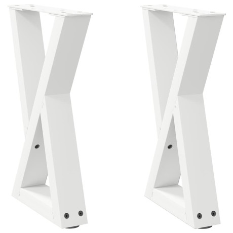 vidaXL Salontafelpoten 2 st 38x(42-43,3) cm staal wit afbeelding2 - 1