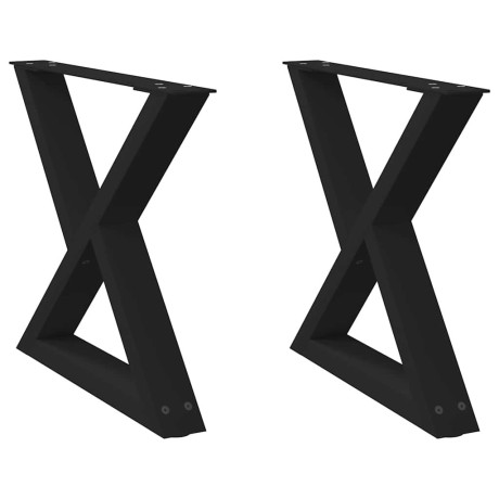 vidaXL Salontafelpoten 2 st 50x(42-43,3) cm staal zwart afbeelding2 - 1