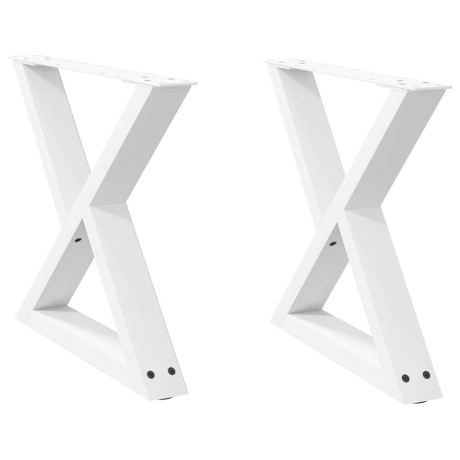 vidaXL Salontafelpoten 2 st 50x(42-43,3) cm staal wit afbeelding2 - 1