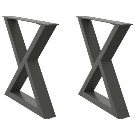 vidaXL Salontafelpoten 2 st 50x(42-43,3) cm staal antraciet afbeelding2 - 1