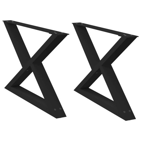 vidaXL Salontafelpoten 2 st 70x(42-43,3) cm staal zwart afbeelding2 - 1