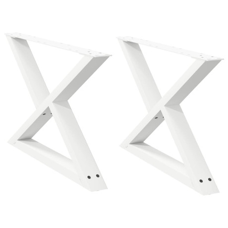 vidaXL Salontafelpoten 2 st 70x(42-43,3) cm staal wit afbeelding2 - 1