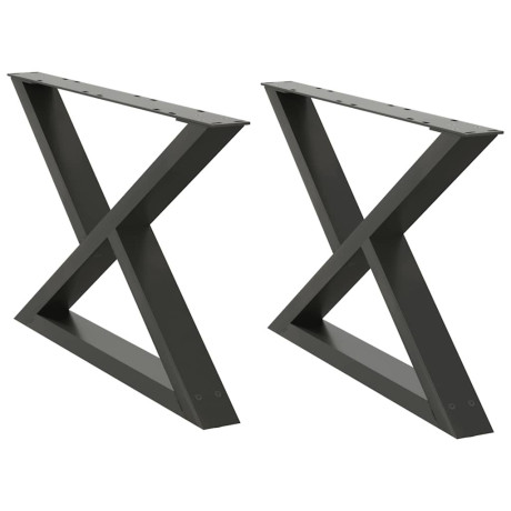vidaXL Salontafelpoten 2 st 70x(42-43,3) cm staal antraciet afbeelding2 - 1
