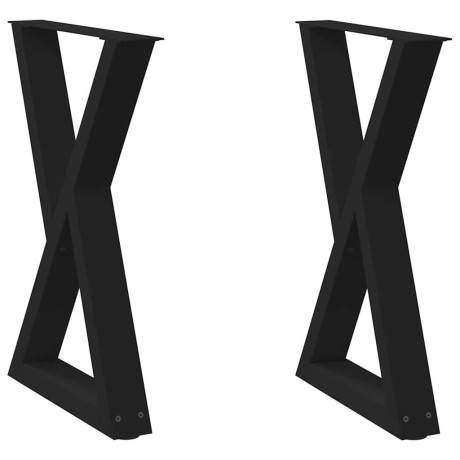 vidaXL Eettafelpoten 2 st 60x(72-73,3) cm staal zwart afbeelding2 - 1