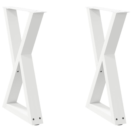 vidaXL Eettafelpoten 2 st 60x(72-73,3) cm staal wit afbeelding2 - 1