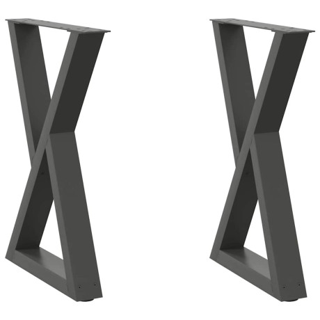 vidaXL Eettafelpoten 2 st 60x(72-73,3) cm staal antraciet afbeelding2 - 1