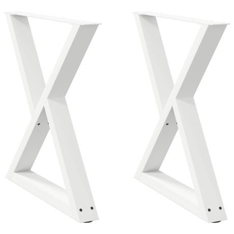 vidaXL Eettafelpoten 2 st 80x(72-73,3) cm staal wit afbeelding2 - 1