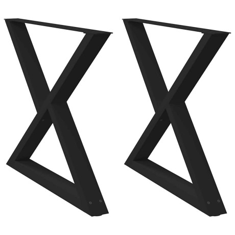 vidaXL Eettafelpoten 2 st 90x(72-73,3) cm staal zwart afbeelding2 - 1