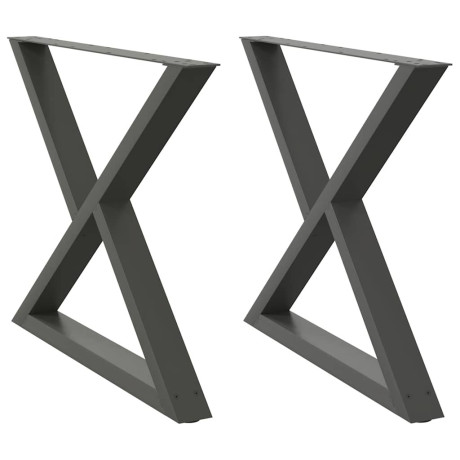 vidaXL Eettafelpoten 2 st 90x(72-73,3) cm staal antraciet afbeelding2 - 1
