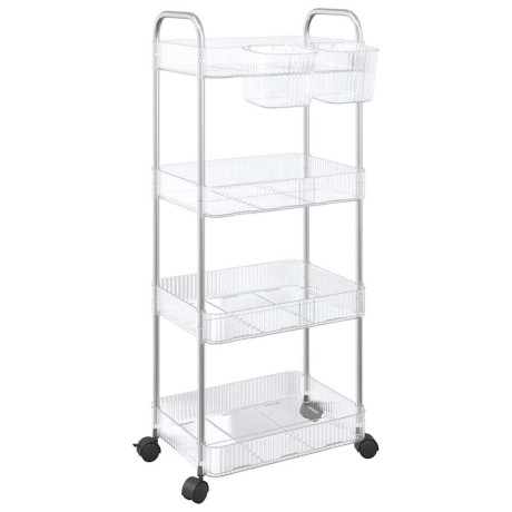 vidaXL Opbergtrolley 4-laags 37x28x95 cm acryl transparant afbeelding2 - 1