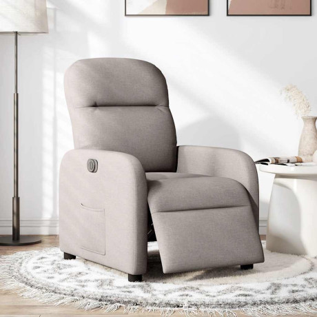 vidaXL Fauteuil verstelbaar elektrisch stof taupe afbeelding2 - 1