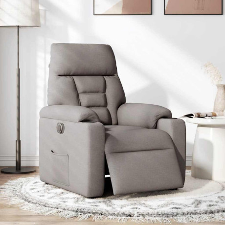 vidaXL Fauteuil verstelbaar elektrisch stof taupe afbeelding2 - 1