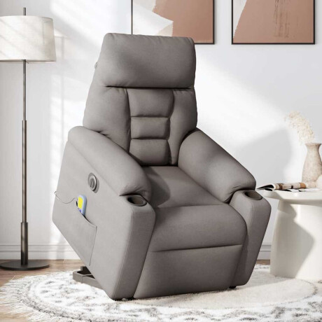 vidaXL Sta-op-massagestoel elektrisch verstelbaar stof taupe afbeelding2 - 1