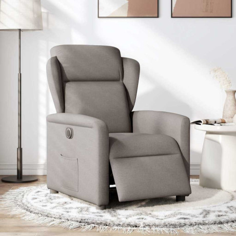 vidaXL Fauteuil verstelbaar elektrisch stof taupe afbeelding2 - 1