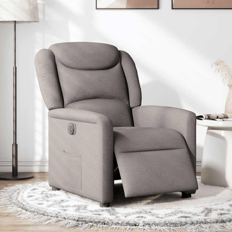 vidaXL Fauteuil verstelbaar elektrisch stof taupe afbeelding2 - 1