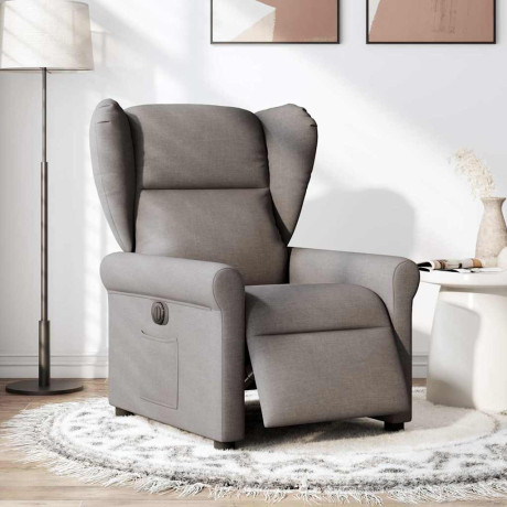 vidaXL Fauteuil verstelbaar elektrisch stof taupe afbeelding2 - 1