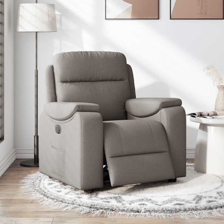 vidaXL Fauteuil verstelbaar elektrisch stof taupe afbeelding2 - 1