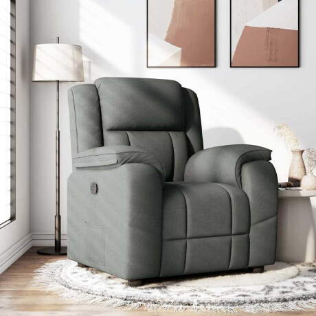 vidaXL Relaxfauteuil donkergrijze stof afbeelding2 - 1