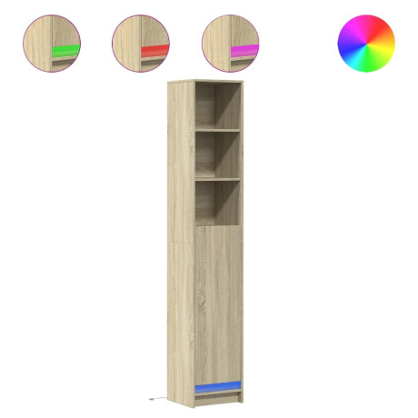 vidaXL Dressoir met LED 36x32,5x200cm bewerkt hout sonoma eikenkleurig afbeelding2 - 1