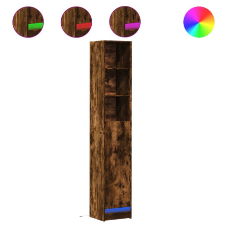 vidaXL Dressoir met LED 36x32,5x200 cm bewerkt hout gerookt eikenkleur afbeelding2 - 1