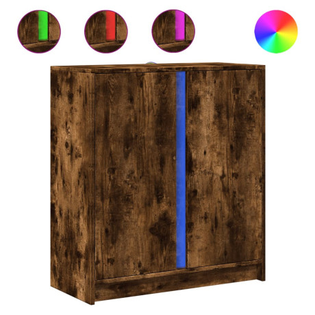 vidaXL Dressoir met LED 77x34x85 cm bewerkt hout gerookt eikenkleurig afbeelding2 - 1